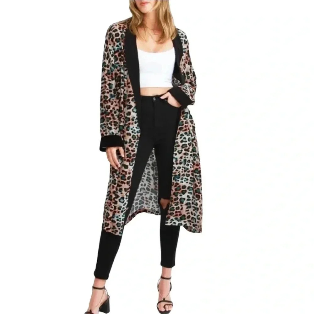 Belle &  Bloom Animal Print Hidden Valley Duster Jacket S/M